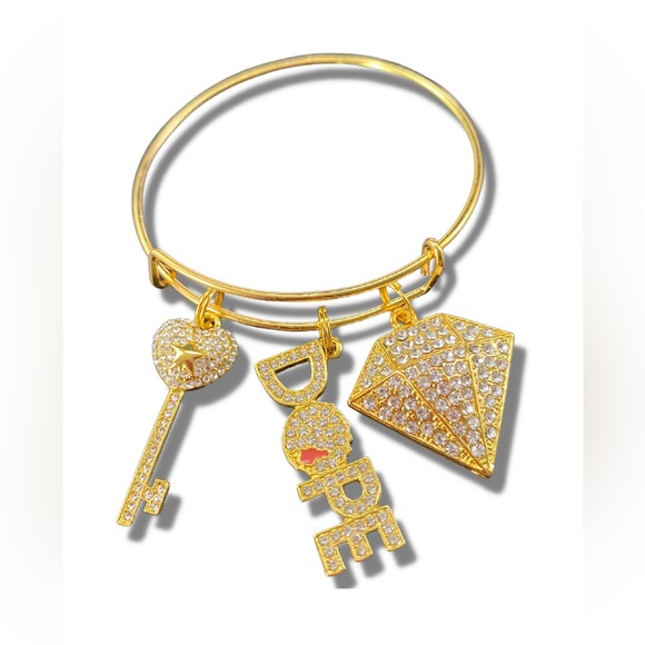 Custom "Dope" Charm Bangle Bracelet - Picture 2 of 2